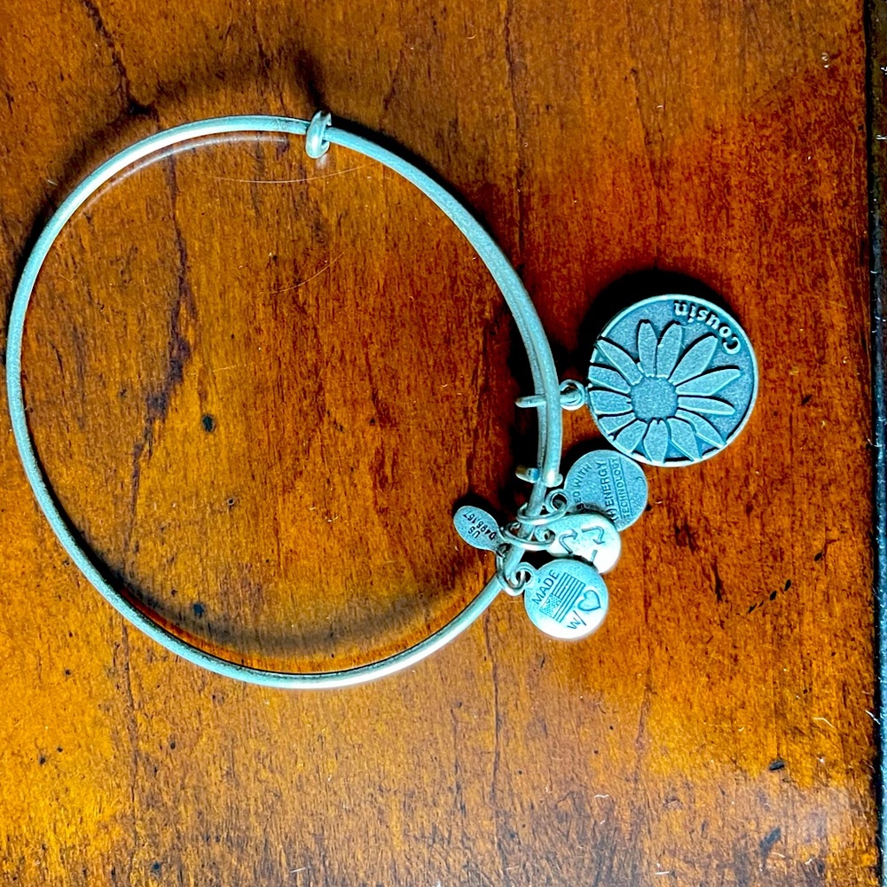 Alex and Ani silver flower cousin bracelet